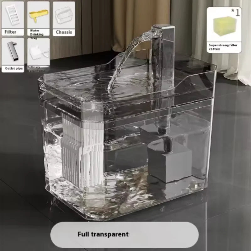 USB Cat Water Fountain with Auto Filter ā Transparent Quiet Drinking Dispenser for Cats & Small Pets