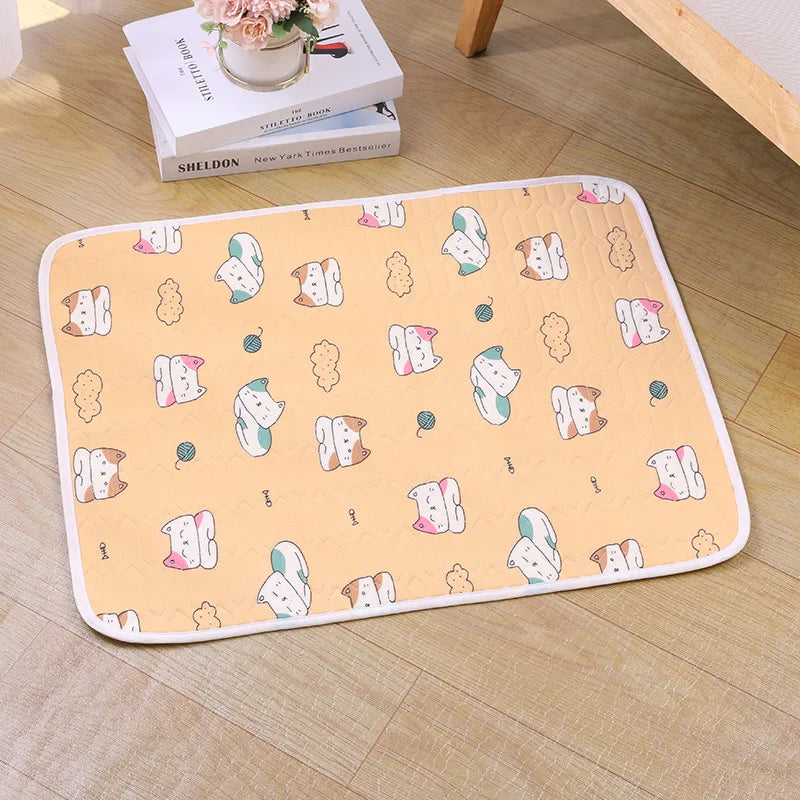Cat Dog Sleeping Mat Pet Summer Cooling Latex Pad Cute Cartoon Pattern Kennel Ice Silk Cool Mats Floor Sofa Blanket Pet Supplie