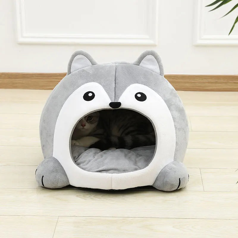 Ultra Soft Cat Bed Cave House – Cozy Plush Pet Sofa Basket for Cats & Small Dogs