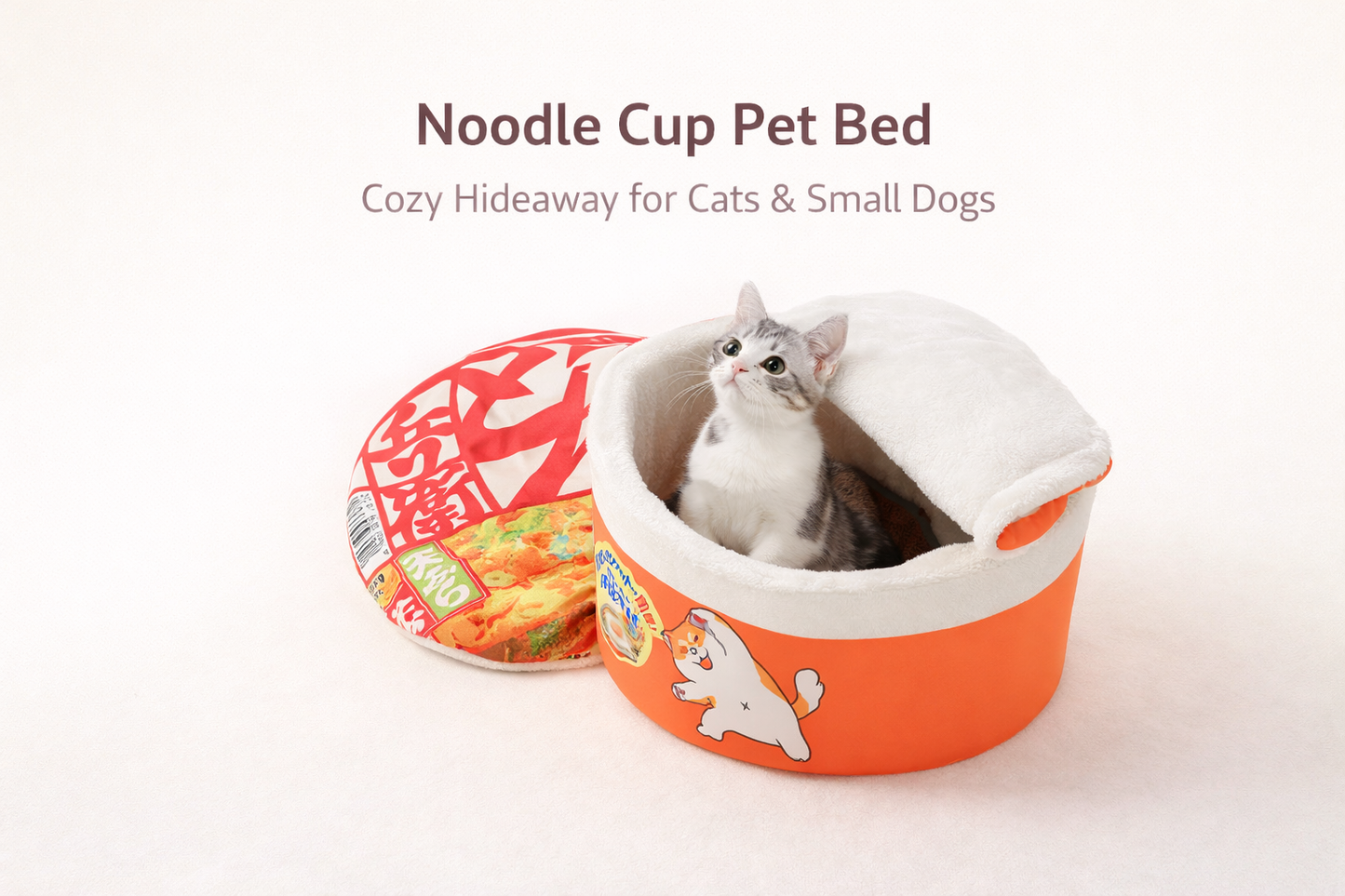 Noodle Cup Pet Bed – Cozy Cat Hideaway
