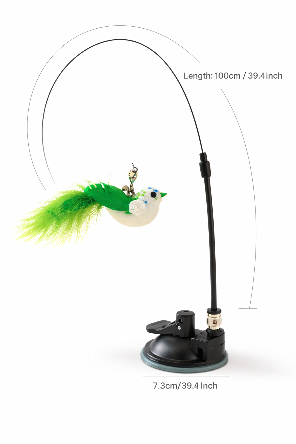 Interactive Cat Toy with Suction Base – Feather Teaser Wand for Self Play & Exercise