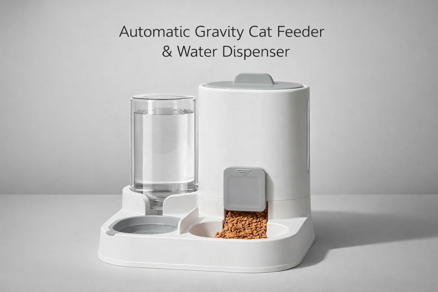 Automatic Gravity Cat Feeder & Water Dispenser – Large Capacity, Spill-Proof Pet Feeding Set