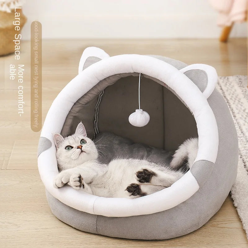 Soft Washable Pet Bed Tent for Cats & Small Dogs – Cozy Cushion Basket & Sleeping House