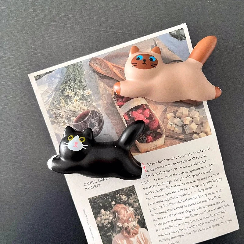 Cute 3D Cat Fridge Magnets – Cartoon Resin Cat Decor for Refrigerator & Kitchen