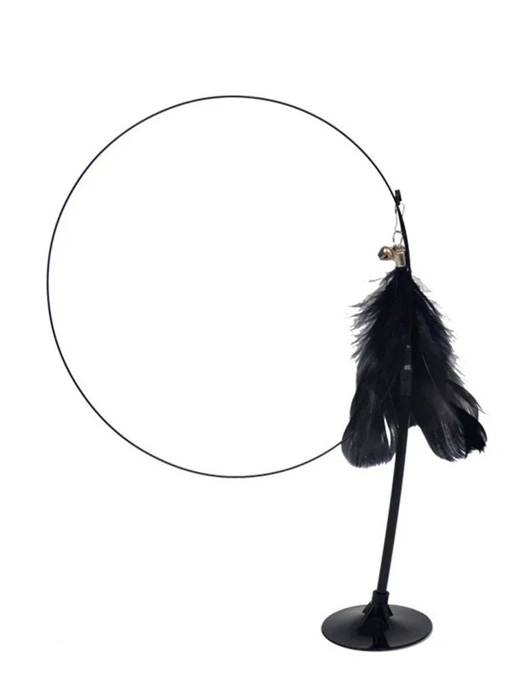 Cat Teaser Stick With Bell, Feather, Long Rod Suction Cup