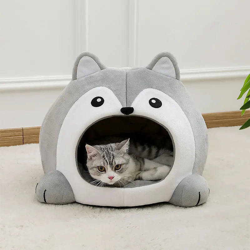 Ultra Soft Cat Bed Cave House – Cozy Plush Pet Sofa Basket for Cats & Small Dogs