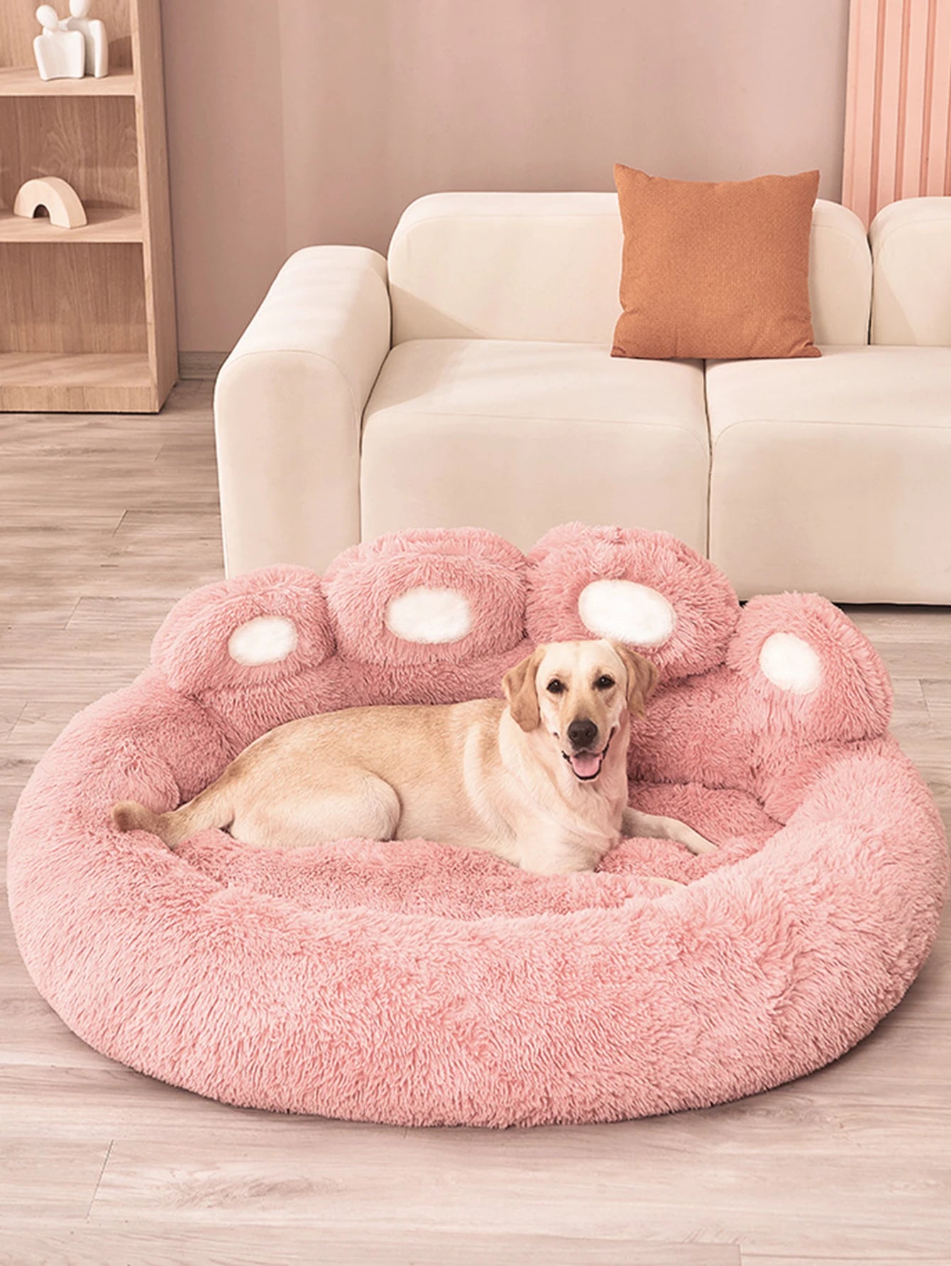Calming Plush Dog Bed – Ultra Soft Anti-Anxiety Pet Bed for Small & Large Dogs