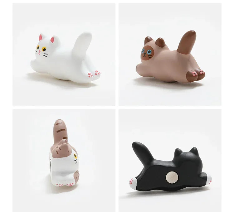 Cute 3D Cat Fridge Magnets – Cartoon Resin Cat Decor for Refrigerator & Kitchen