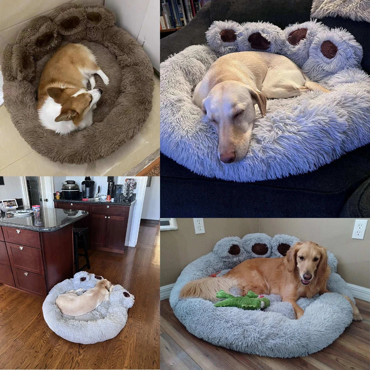 Calming Plush Dog Bed – Ultra Soft Anti-Anxiety Pet Bed for Small & Large Dogs