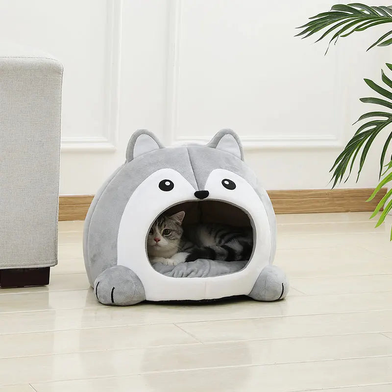 Ultra Soft Cat Bed Cave House – Cozy Plush Pet Sofa Basket for Cats & Small Dogs