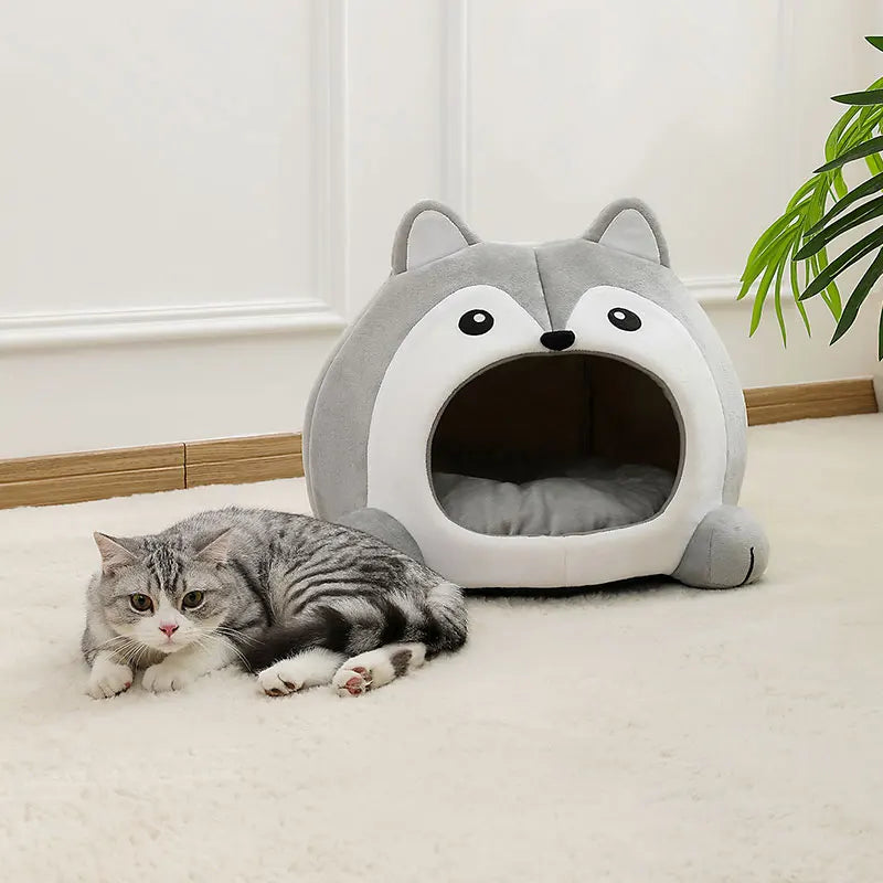 Ultra Soft Cat Bed Cave House – Cozy Plush Pet Sofa Basket for Cats & Small Dogs