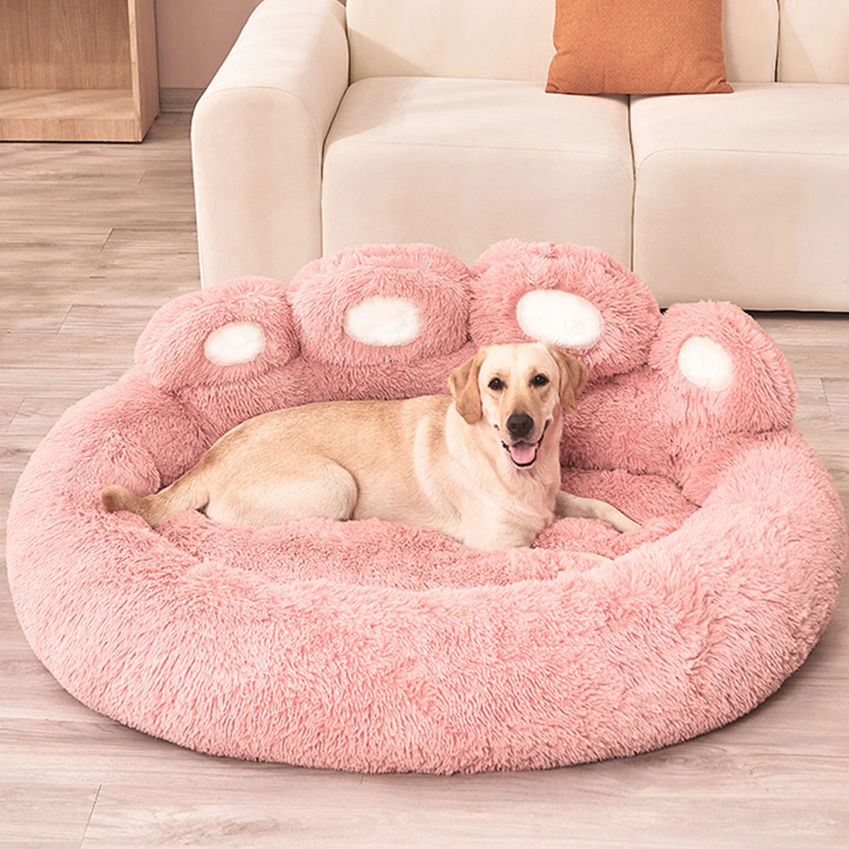 Calming Plush Dog Bed – Ultra Soft Anti-Anxiety Pet Bed for Small & Large Dogs