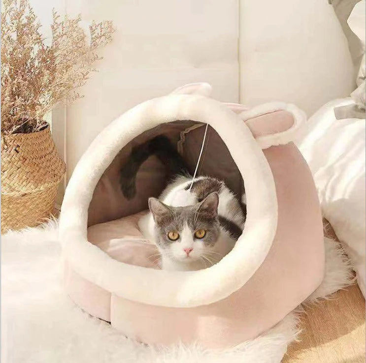 Soft Washable Pet Bed Tent for Cats & Small Dogs – Cozy Cushion Basket & Sleeping House