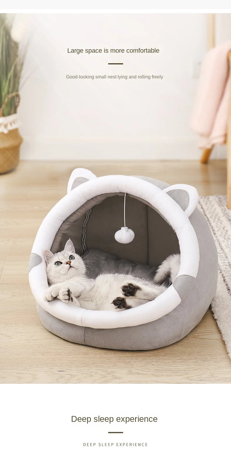 Soft Washable Pet Bed Tent for Cats & Small Dogs – Cozy Cushion Basket & Sleeping House