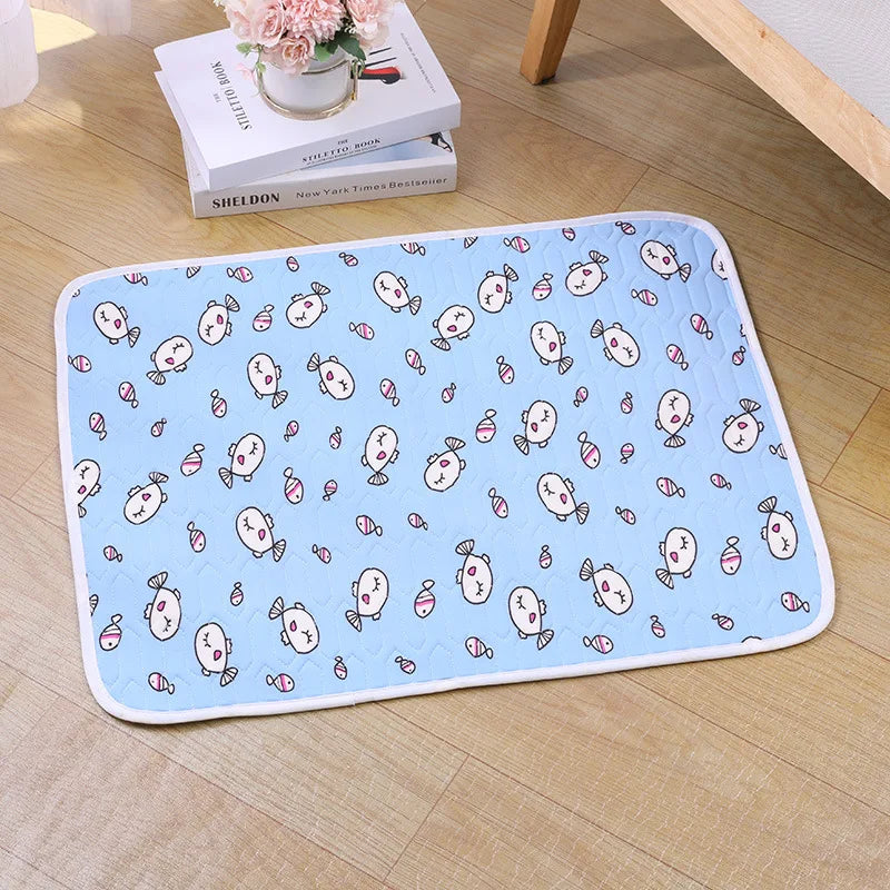 Cat Dog Sleeping Mat Pet Summer Cooling Latex Pad Cute Cartoon Pattern  Kennel Ice Silk Cool Mats Floor Sofa Blanket Pet Supplie