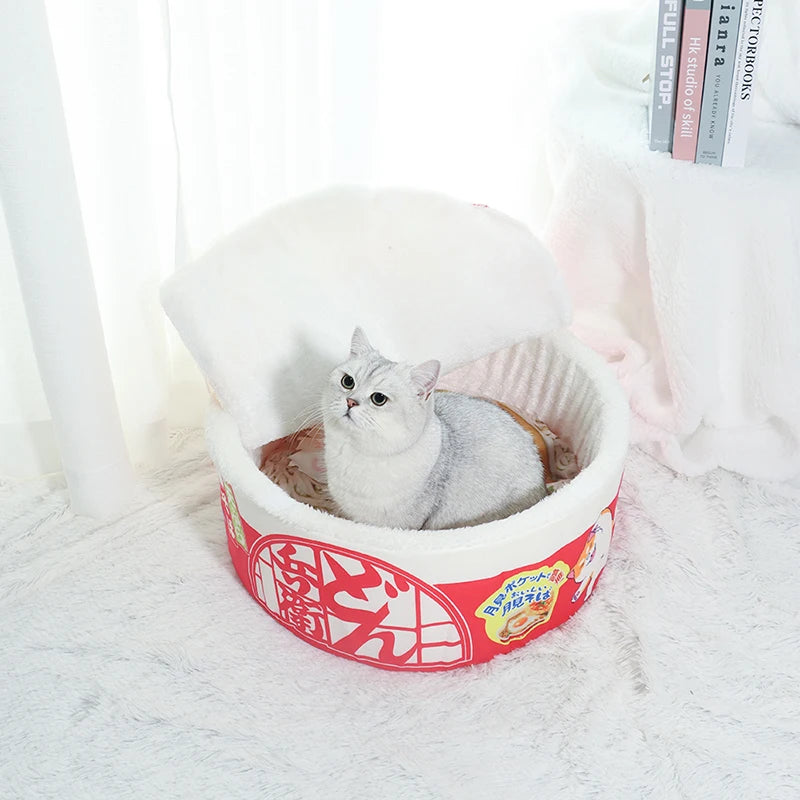 Noodle Cup Pet Bed – Cozy Cat Hideaway