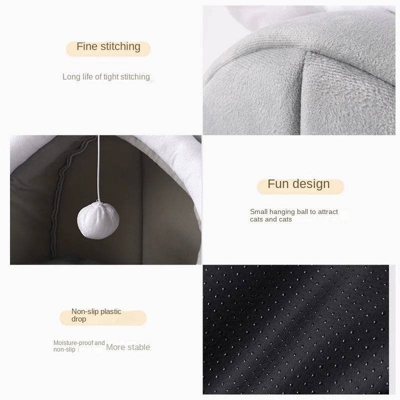 Soft Washable Pet Bed Tent for Cats & Small Dogs – Cozy Cushion Basket & Sleeping House