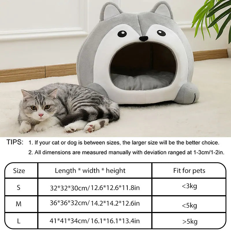 Ultra Soft Cat Bed Cave House – Cozy Plush Pet Sofa Basket for Cats & Small Dogs