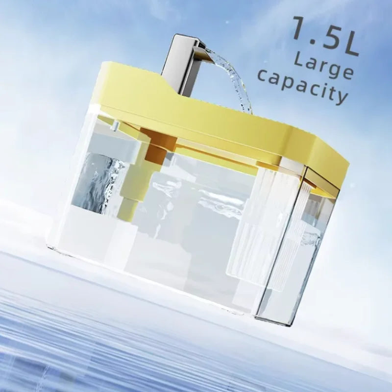USB Cat Water Fountain with Auto Filter – Transparent Quiet Drinking Dispenser for Cats & Small Pets