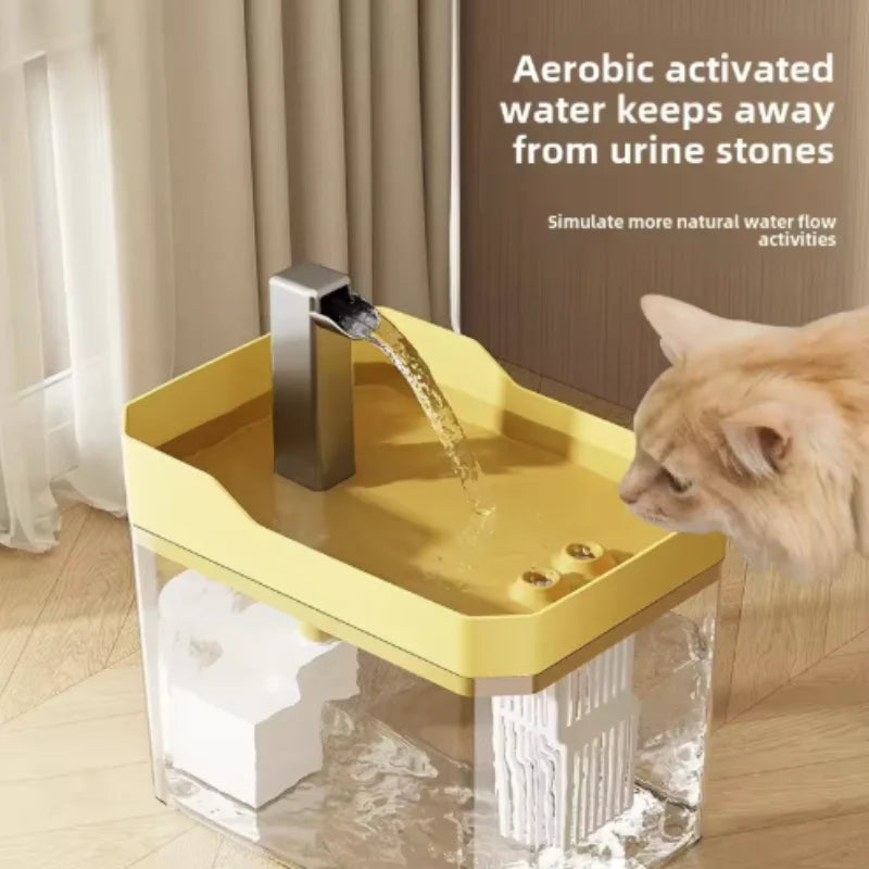 USB Cat Water Fountain with Auto Filter – Transparent Quiet Drinking Dispenser for Cats & Small Pets