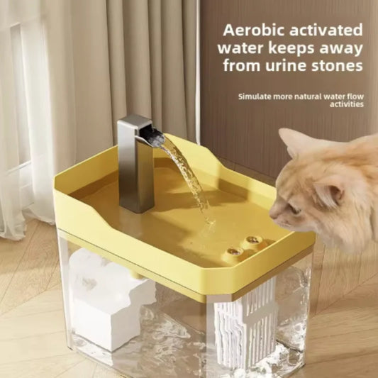USB Cat Water Fountain with Auto Filter – Transparent Quiet Drinking Dispenser for Cats & Small Pets