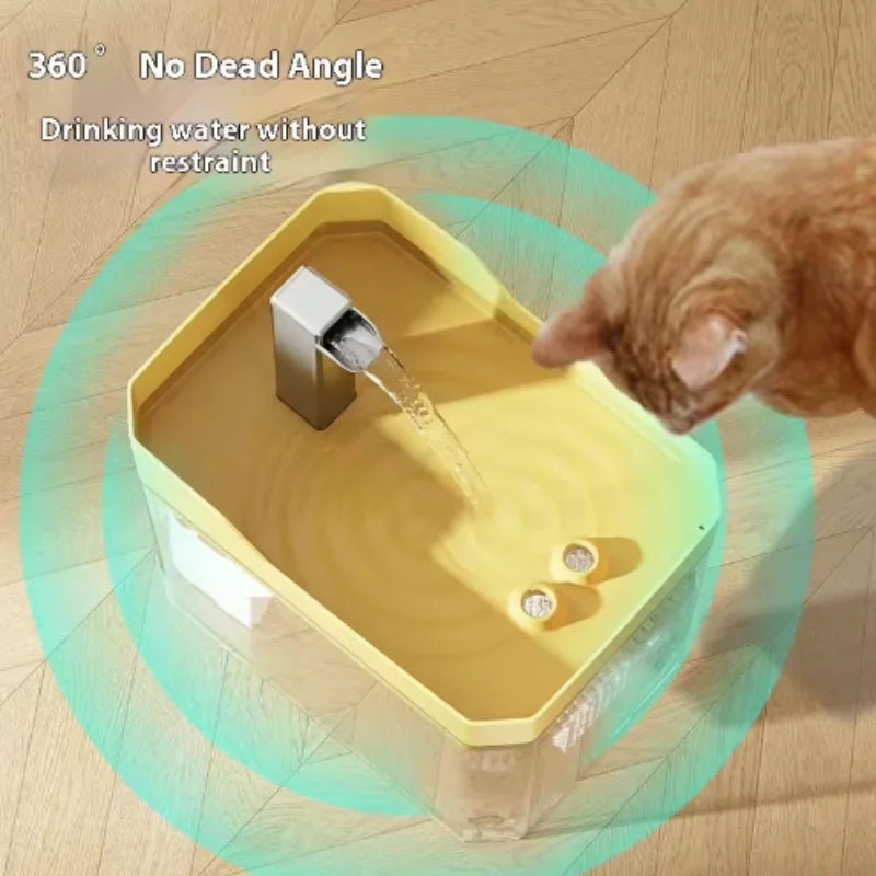 USB Cat Water Fountain with Auto Filter – Transparent Quiet Drinking Dispenser for Cats & Small Pets