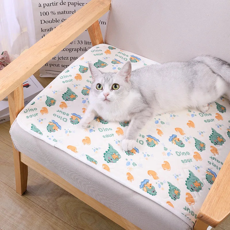 Cat Dog Sleeping Mat Pet Summer Cooling Latex Pad Cute Cartoon Pattern  Kennel Ice Silk Cool Mats Floor Sofa Blanket Pet Supplie