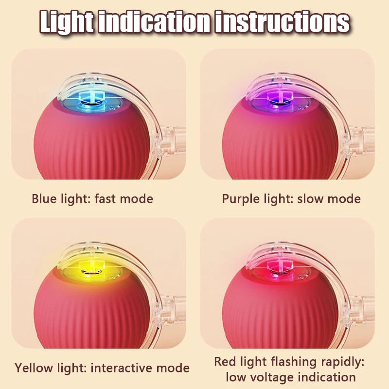 Smart Interactive Cat Toy Ball – Automatic Rolling Teaser with Tail, Rechargeable USB Cat Exercise Toy