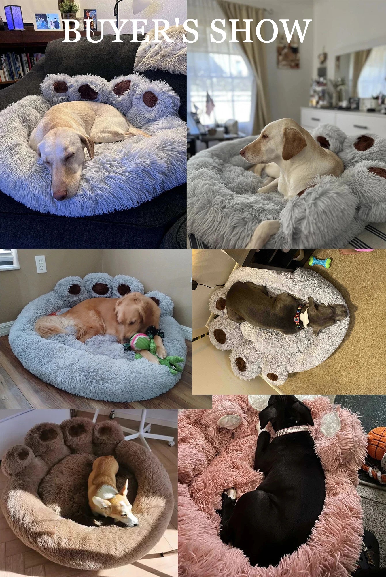 Calming Plush Dog Bed – Ultra Soft Anti-Anxiety Pet Bed for Small & Large Dogs