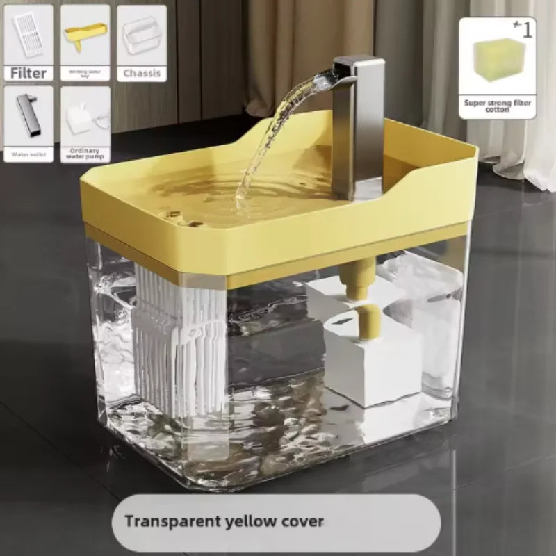 USB Cat Water Fountain with Auto Filter – Transparent Quiet Drinking Dispenser for Cats & Small Pets