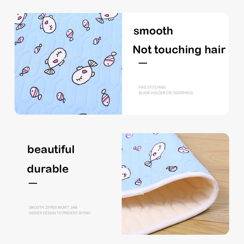 Cat Dog Sleeping Mat Pet Summer Cooling Latex Pad Cute Cartoon Pattern  Kennel Ice Silk Cool Mats Floor Sofa Blanket Pet Supplie