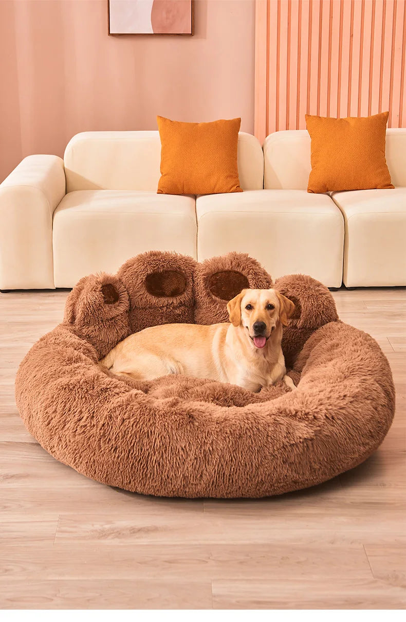 Calming Plush Dog Bed – Ultra Soft Anti-Anxiety Pet Bed for Small & Large Dogs