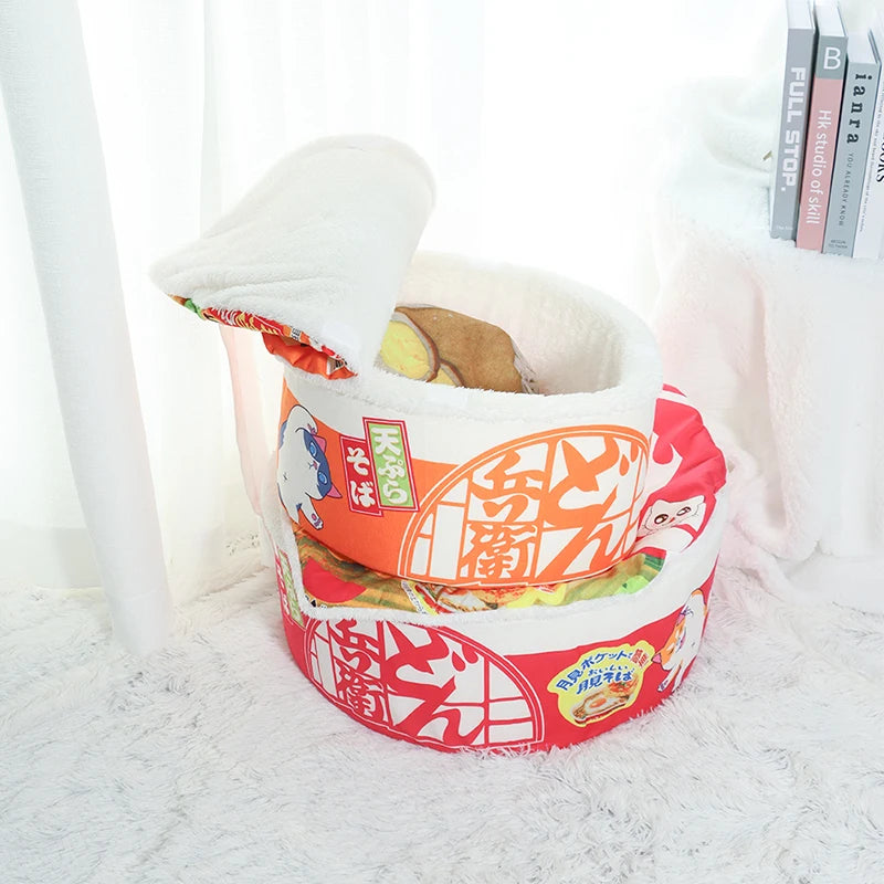 Noodle Cup Pet Bed – Cozy Cat Hideaway