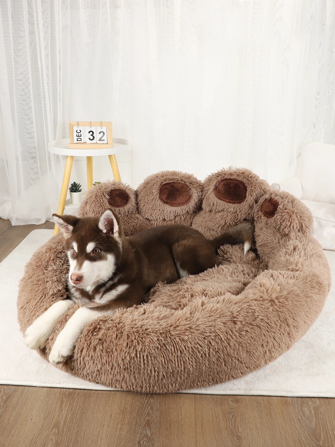 Calming Plush Dog Bed – Ultra Soft Anti-Anxiety Pet Bed for Small & Large Dogs