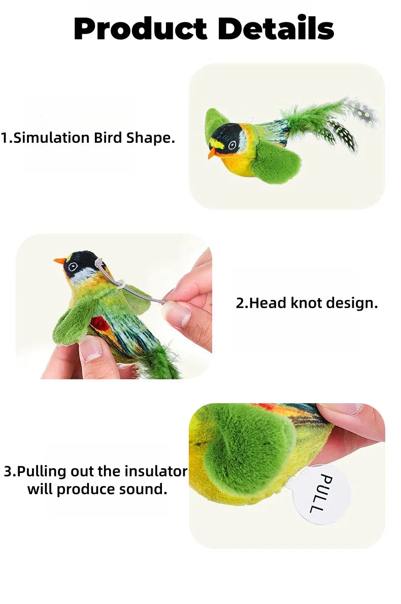 Cat Toys For Indoor Cats Interactive Cat Toy Realistic Bird Sound Cat Toy Plush Cat Toy Catnip Cat Toy for  Cats Kitten Toy