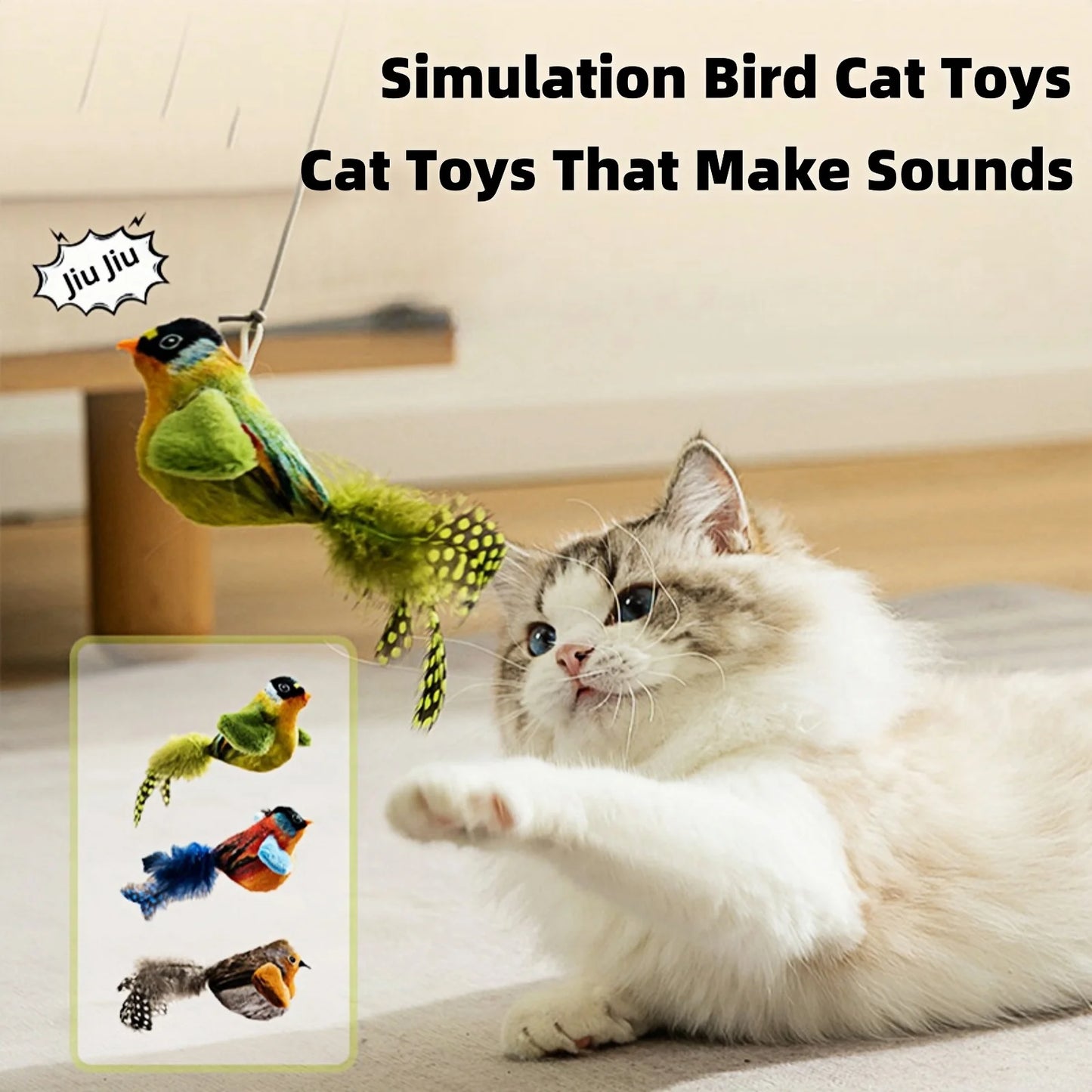 Cat Toys For Indoor Cats Interactive Cat Toy Realistic Bird Sound Cat Toy Plush Cat Toy Catnip Cat Toy for  Cats Kitten Toy