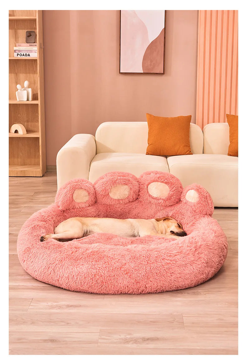 Calming Plush Dog Bed – Ultra Soft Anti-Anxiety Pet Bed for Small & Large Dogs