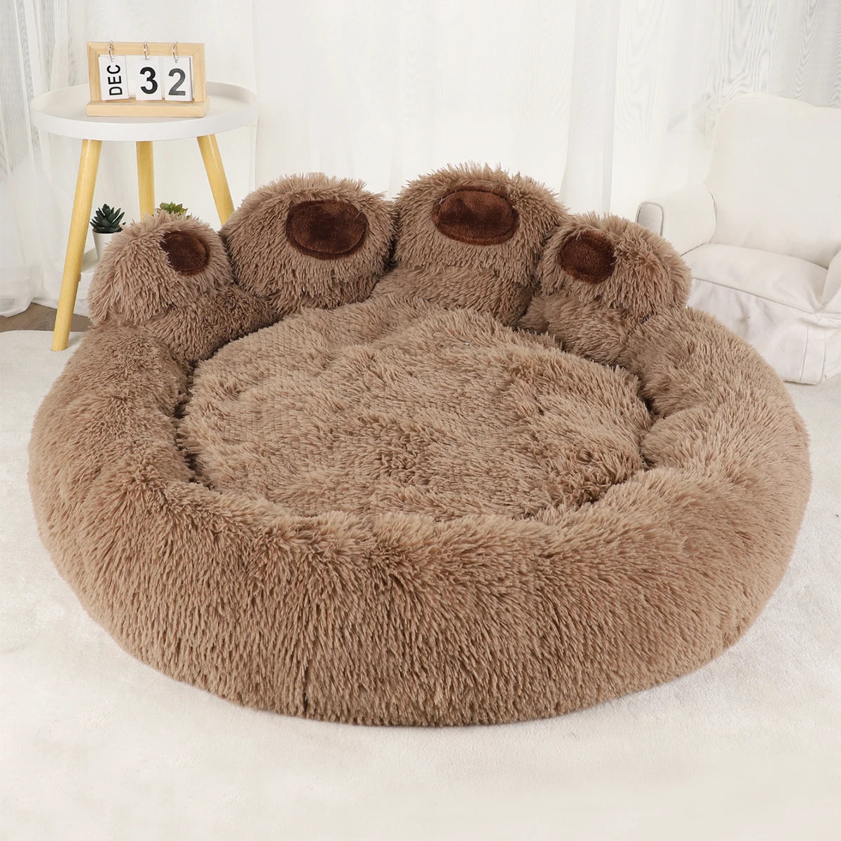 Calming Plush Dog Bed – Ultra Soft Anti-Anxiety Pet Bed for Small & Large Dogs