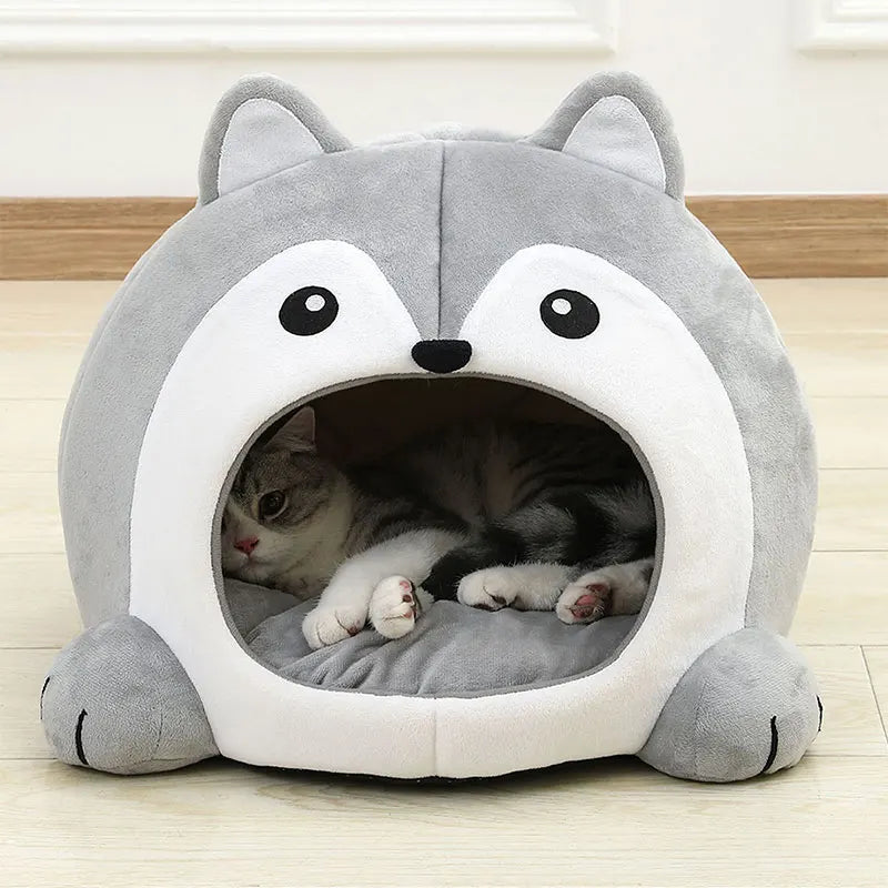 Ultra Soft Cat Bed Cave House – Cozy Plush Pet Sofa Basket for Cats & Small Dogs