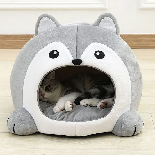Ultra Soft Cat Bed Cave House – Cozy Plush Pet Sofa Basket for Cats & Small Dogs